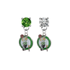Boston Celtics GREEN & CLEAR Swarovski Crystal Stud Rhinestone Earrings