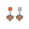 New York Knicks ORANGE & CLEAR Swarovski Crystal Stud Rhinestone Earrings