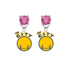 Golden State Warriors Style 2 PINK Swarovski Crystal Stud Rhinestone Earrings