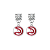Atlanta Hawks CLEAR Swarovski Crystal Stud Rhinestone Earrings