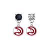 Atlanta Hawks BLACK & CLEAR Swarovski Crystal Stud Rhinestone Earrings