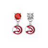 Atlanta Hawks RED & CLEAR Swarovski Crystal Stud Rhinestone Earrings