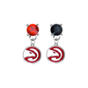 Atlanta Hawks RED & BLACK Swarovski Crystal Stud Rhinestone Earrings