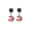 Atlanta Hawks BLACK Swarovski Crystal Stud Rhinestone Earrings