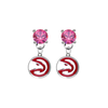 Atlanta Hawks PINK Swarovski Crystal Stud Rhinestone Earrings