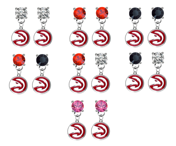 Atlanta Hawks NBA Swarovski Crystal Stud Rhinestone Earrings