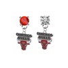 Chicago Bulls RED & CLEAR Swarovski Crystal Stud Rhinestone Earrings