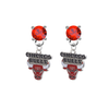 Chicago Bulls RED Swarovski Crystal Stud Rhinestone Earrings