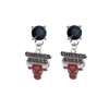 Chicago Bulls BLACK Swarovski Crystal Stud Rhinestone Earrings