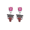 Chicago Bulls PINK Swarovski Crystal Stud Rhinestone Earrings