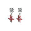 Houston Rockets CLEAR Swarovski Crystal Stud Rhinestone Earrings