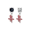 Houston Rockets BLACK & CLEAR Swarovski Crystal Stud Rhinestone Earrings