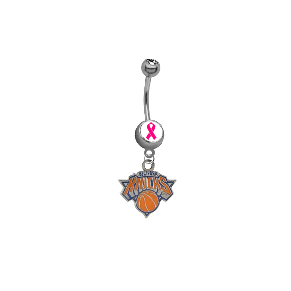 New York Knicks Breast Cancer Awareness NBA Basketball Belly Button Navel Ring