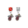 Miami Heat RED & CLEAR Swarovski Crystal Stud Rhinestone Earrings