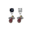 Miami Heat BLACK & CLEAR Swarovski Crystal Stud Rhinestone Earrings