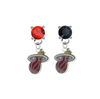 Miami Heat RED & BLACK Swarovski Crystal Stud Rhinestone Earrings