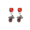 Miami Heat RED Swarovski Crystal Stud Rhinestone Earrings