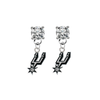 San Antonio Spurs CLEAR Swarovski Crystal Stud Rhinestone Earrings