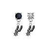San Antonio Spurs BLACK & CLEAR Swarovski Crystal Stud Rhinestone Earrings