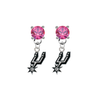 San Antonio Spurs PINK Swarovski Crystal Stud Rhinestone Earrings