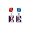 Los Angeles Clippers Style 2 RED & BLUE Swarovski Crystal Stud Rhinestone Earrings