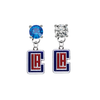 Los Angeles Clippers Style 2 BLUE & CLEAR Swarovski Crystal Stud Rhinestone Earrings