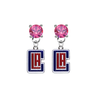 Los Angeles Clippers Style 2 PINK Swarovski Crystal Stud Rhinestone Earrings