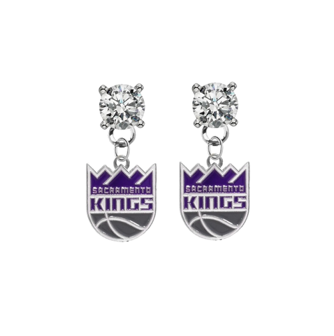 Sacramento Kings CLEAR Swarovski Crystal Stud Rhinestone Earrings