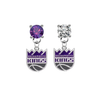 Sacramento Kings PURPLE & CLEAR Swarovski Crystal Stud Rhinestone Earrings