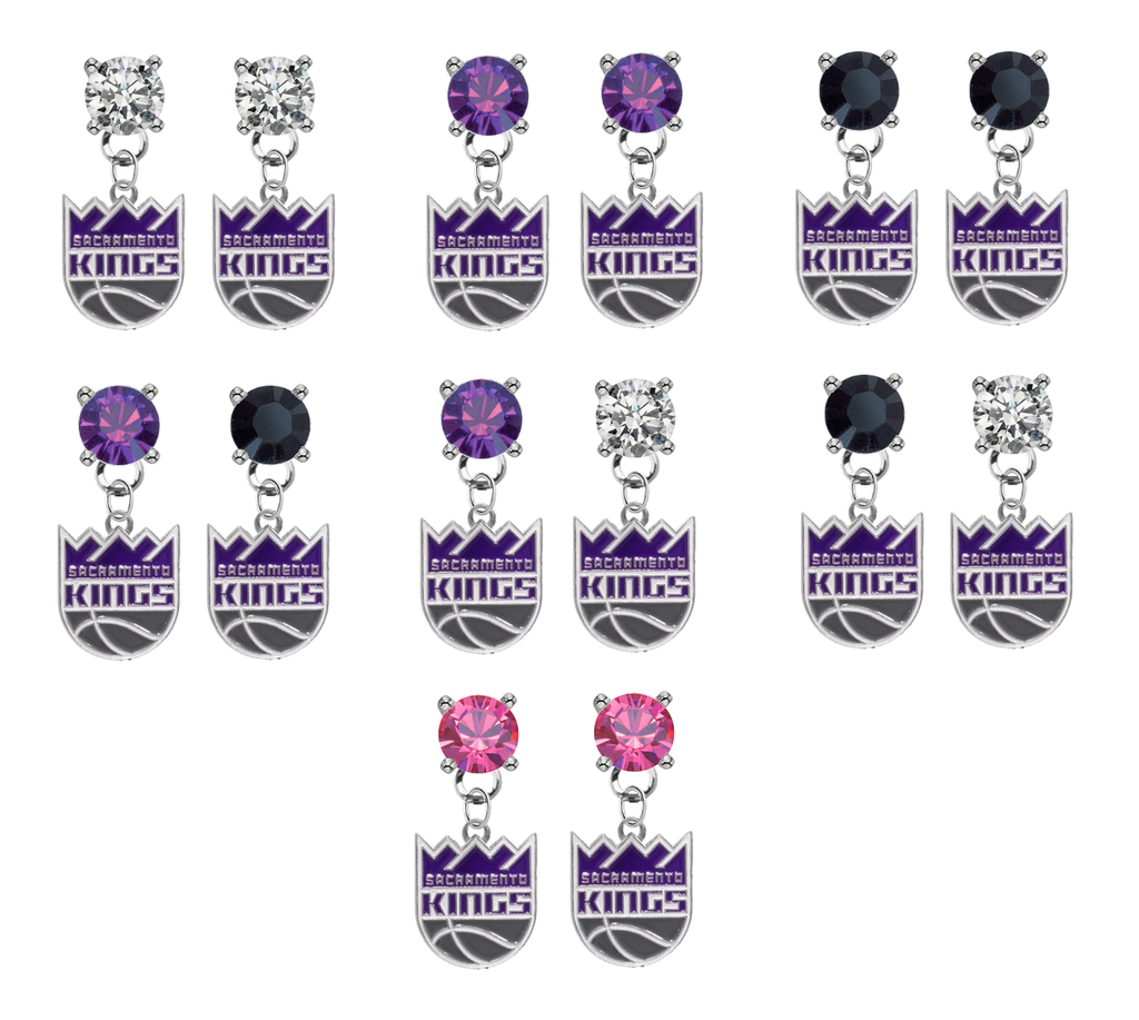 Sacramento Kings NBA Swarovski Crystal Stud Rhinestone Earrings