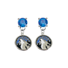 Minnesota Timberwolves BLUE Swarovski Crystal Stud Rhinestone Earrings