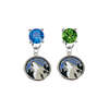 Minnesota Timberwolves BLUE & GREEN Swarovski Crystal Stud Rhinestone Earrings