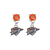 Oklahoma City Thunder ORANGE Swarovski Crystal Stud Rhinestone Earrings