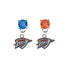 Oklahoma City Thunder BLUE & ORANGE Swarovski Crystal Stud Rhinestone Earrings