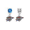 Oklahoma City Thunder BLUE & CLEAR Swarovski Crystal Stud Rhinestone Earrings