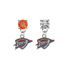 Oklahoma City Thunder ORANGE & CLEAR Swarovski Crystal Stud Rhinestone Earrings