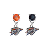 Oklahoma City Thunder ORANGE & BLACK Swarovski Crystal Stud Rhinestone Earrings