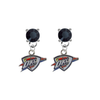 Oklahoma City Thunder BLACK Swarovski Crystal Stud Rhinestone Earrings