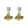 Los Angeles Lakers CLEAR Swarovski Crystal Stud Rhinestone Earrings