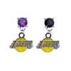 Los Angeles Lakers PURPLE & BLACK Swarovski Crystal Stud Rhinestone Earrings