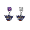 Phoenix Suns PURPLE & CLEAR Swarovski Crystal Stud Rhinestone Earrings
