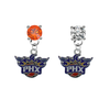 Phoenix Suns ORANGE & CLEAR Swarovski Crystal Stud Rhinestone Earrings