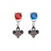 New Orleans Pelicans RED & BLUE Swarovski Crystal Stud Rhinestone Earrings