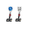 Washington Wizards DC Logo BLUE & CLEAR Swarovski Crystal Stud Rhinestone Earrings