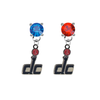 Washington Wizards DC Logo BLUE & RED Swarovski Crystal Stud Rhinestone Earrings