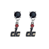 Washington Wizards DC Logo BLACK Swarovski Crystal Stud Rhinestone Earrings