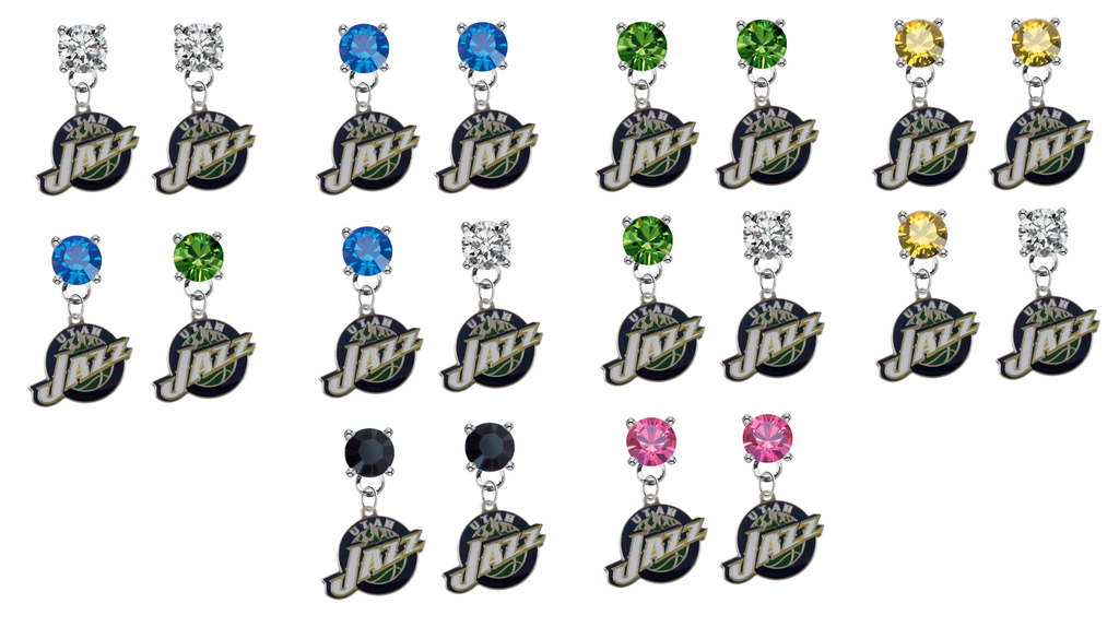 Utah Jazz NBA Swarovski Crystal Stud Rhinestone Earrings
