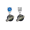 Utah Jazz BLUE & CLEAR Swarovski Crystal Stud Rhinestone Earrings