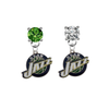Utah Jazz GREEN & CLEAR Swarovski Crystal Stud Rhinestone Earrings