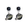 Utah Jazz BLACK Swarovski Crystal Stud Rhinestone Earrings